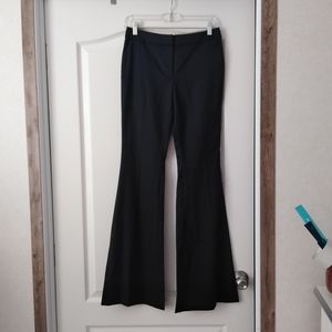 NWT $225 RARE Rachel Zoe Satin Trim Flare Black Trousers sz0 Tall